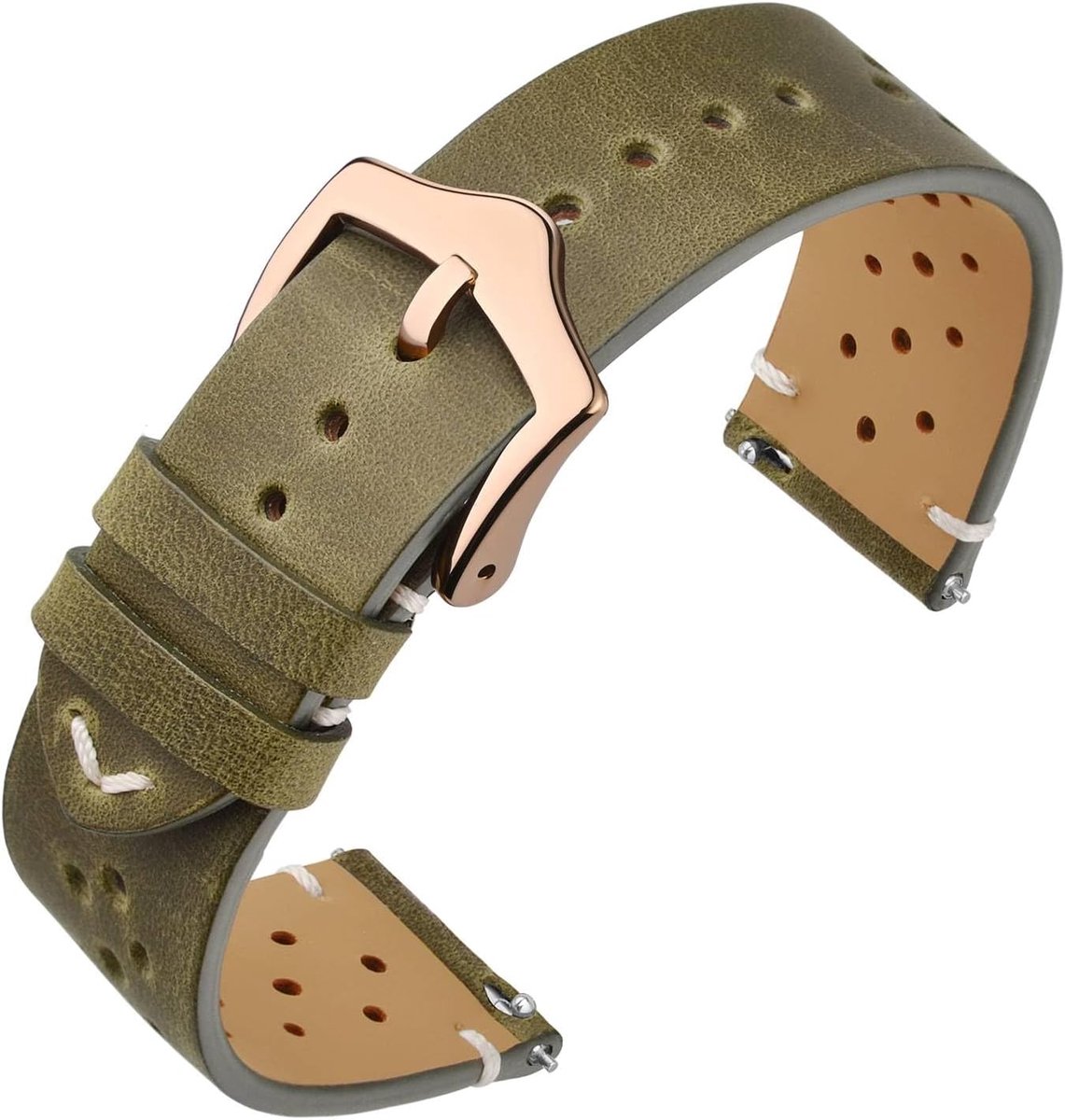 Leren Horlogeband 22mm - Vintage Leer - Snelle Verwijdering - Ideaal voor Stijlvolle Uiterlijk - ShopVlot