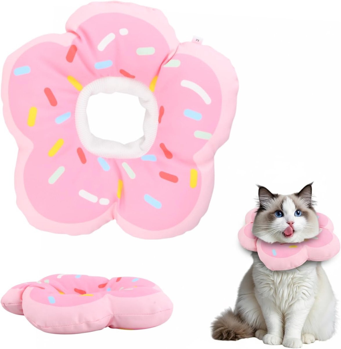 Kattenhalsband verstelbaar - zachte bloemenprint - waterproof - comfortabel voor herstel - ShopVlot