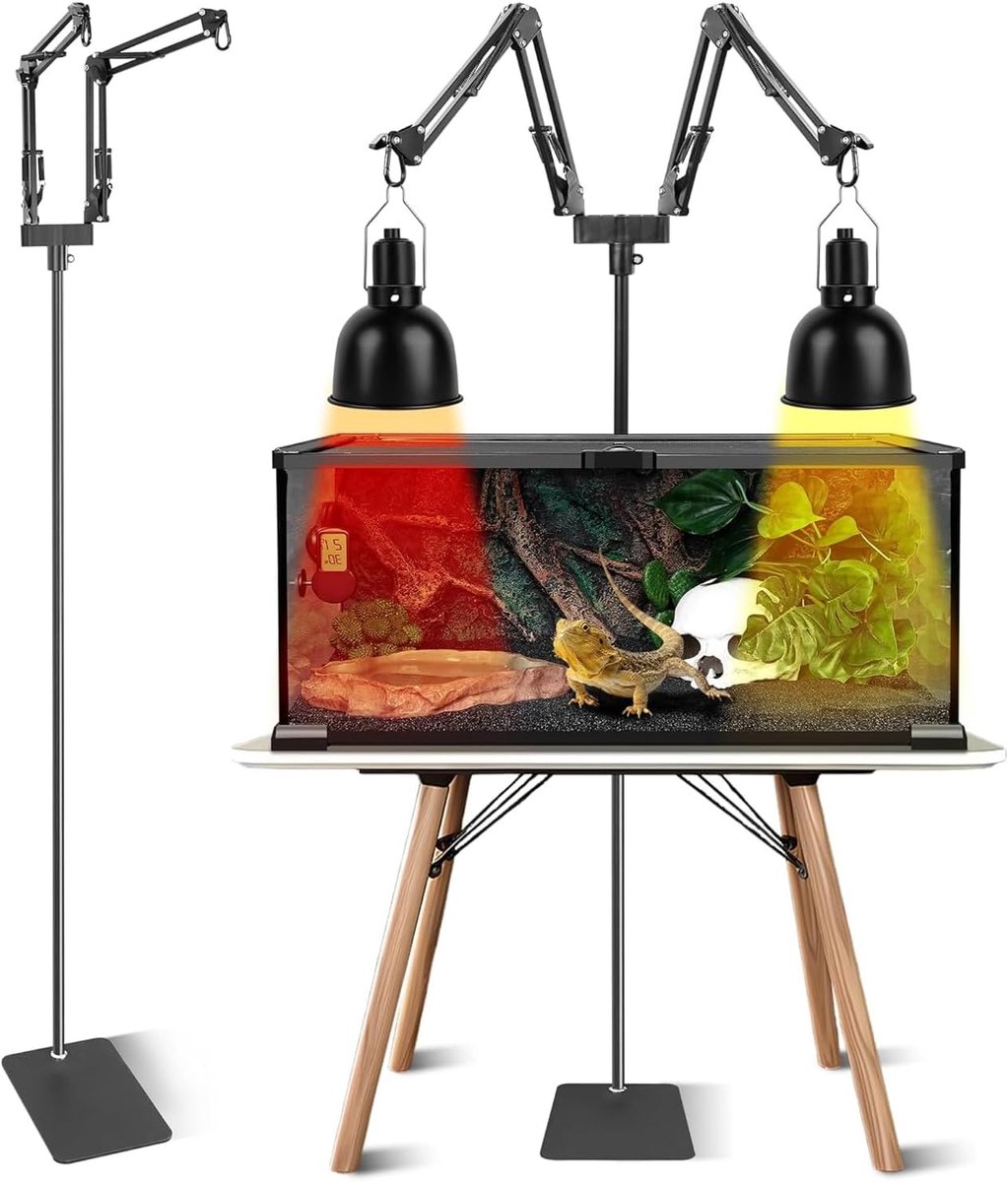 Reptielenlampstandaard 30-140 cm - Verstelbaar - 360° rotatie - Ideaal voor optimale lichtvoorziening - ShopVlot