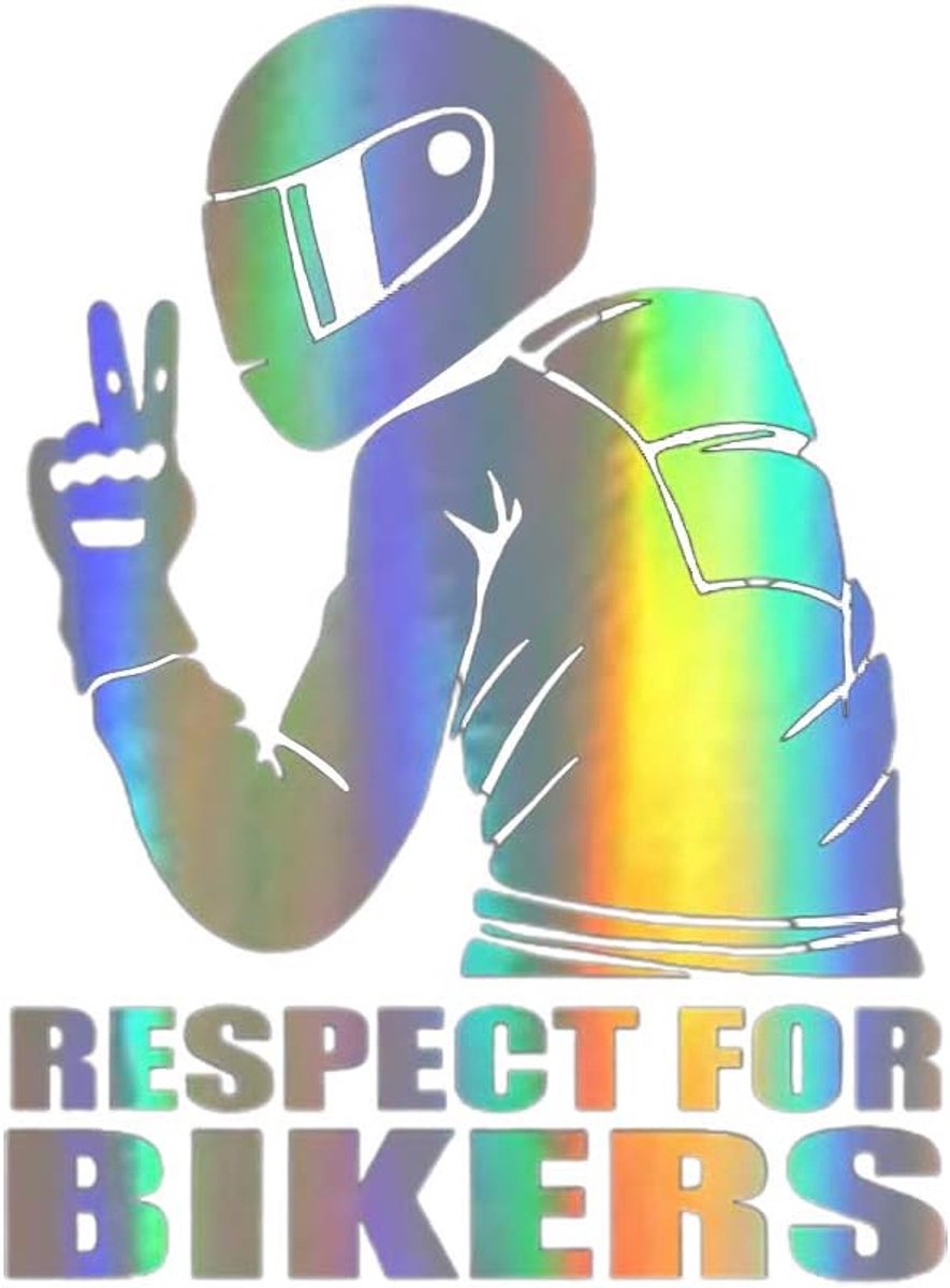 Reflecterende sticker respect voor fietsers - 15 x 11 cm - multicolor - veiligheid voor motorrijders - ShopVlot