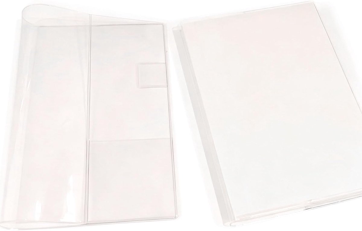 Transparante A5 notitieboekhoes - PVC beschermhoes - met kaartvakken en penlus - perfect voor planners - ShopVlot