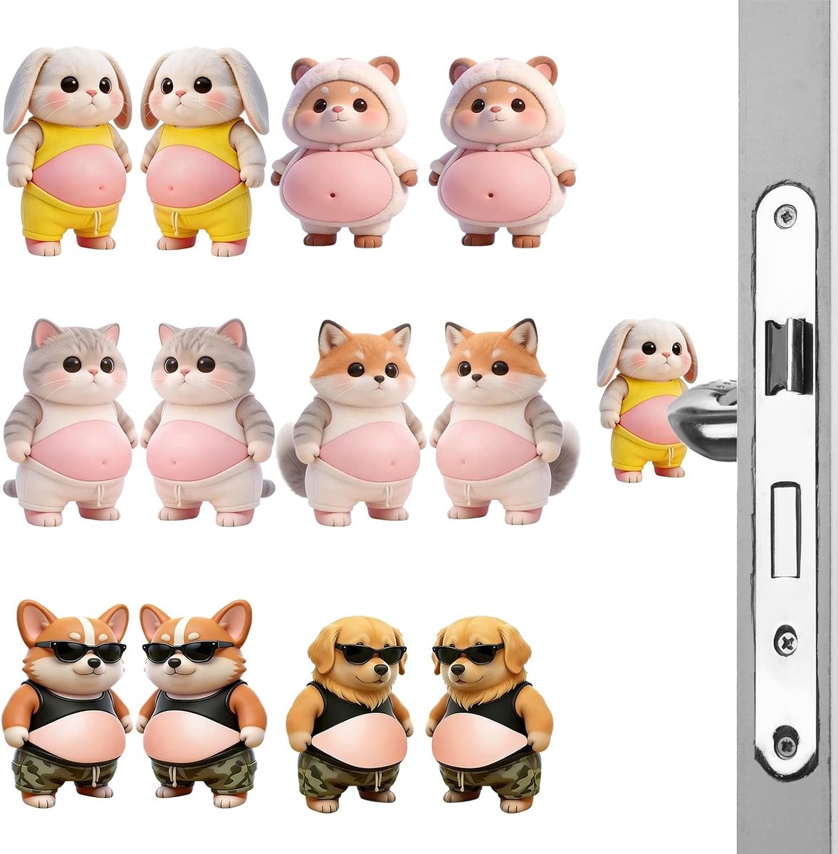 Anti-botsingsstickers 3D Shiba Inu - Grappig design - Voor muren, deuren en kasten - Protectie tegen stoten - ShopVlot