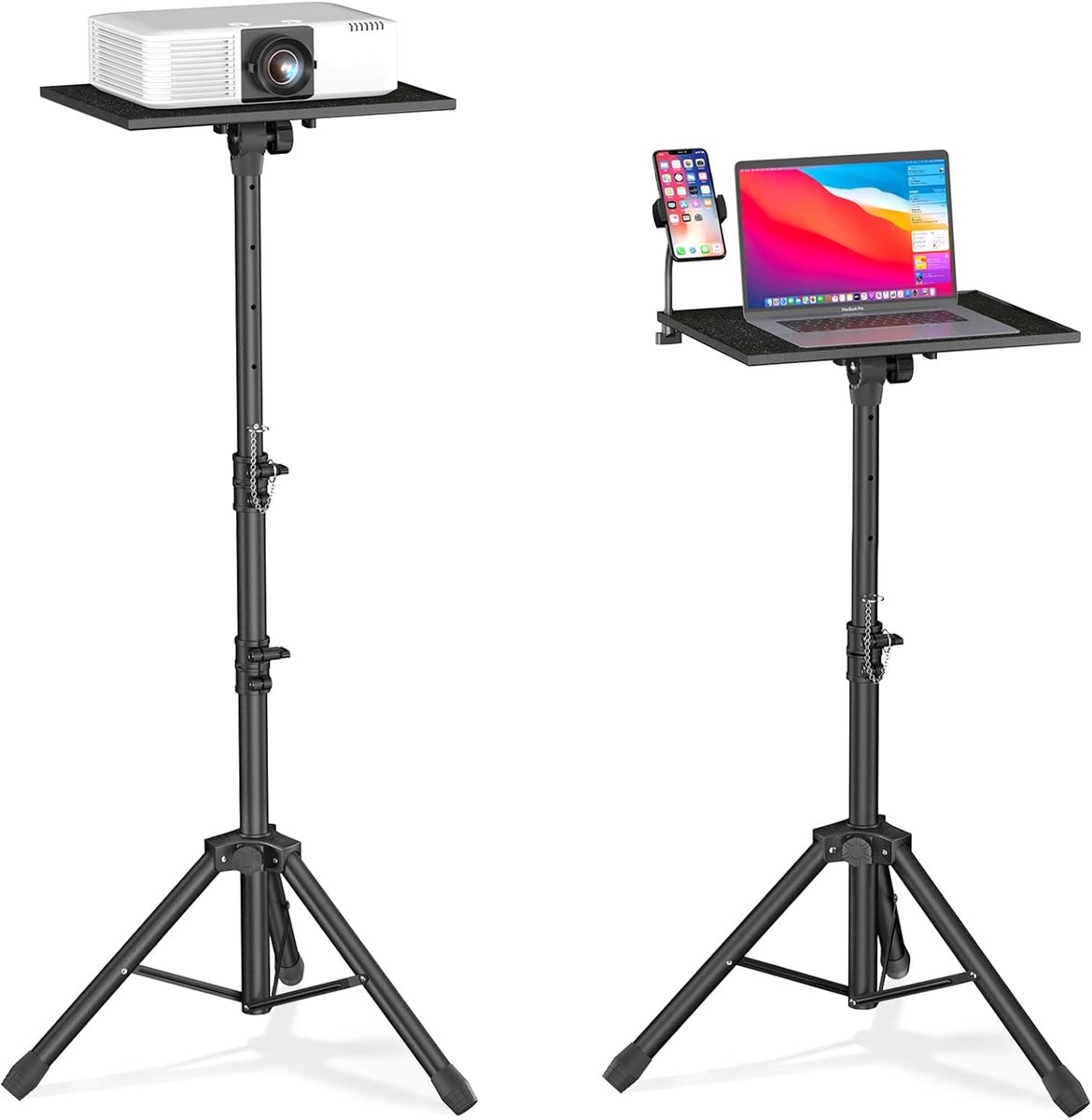SnelShoppen - Hoogwaardig Projectorstatief 91-119 cm - Verstelbaar Laptopstatief met Zwanenhals - Universeel voor Projectoren, Laptops - Ideaal voor T