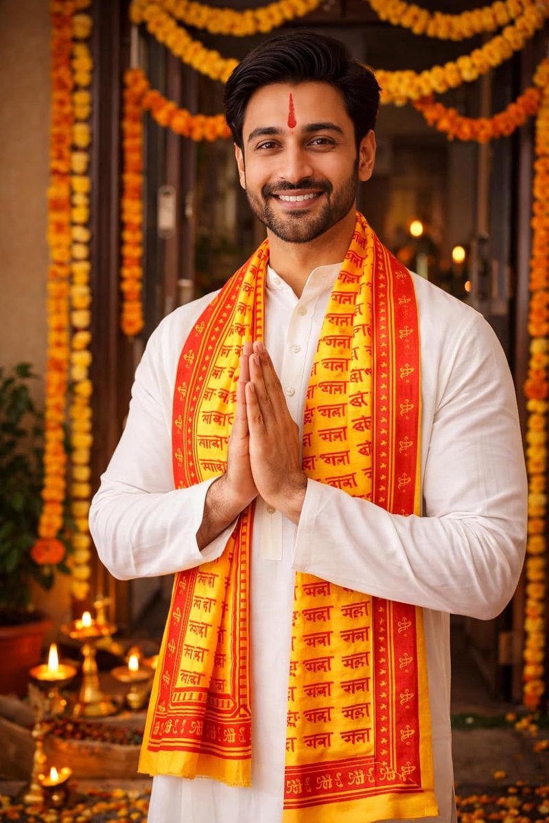 Creation Jai MATA Di Puja Shawl Pooja Dupatta for Men/Women Indian Traditional Dupatta Cotton Cloth for Puja/Religious Puja Shawl for Festival Decor Gift Housewarming(Size:-68"X40")(Yellow)