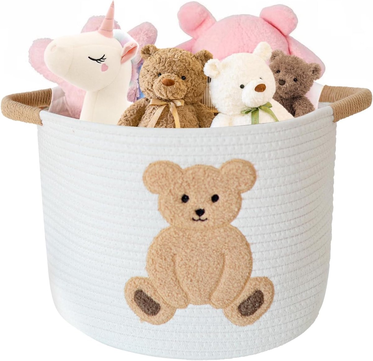 Opbergmand voor speelgoed, wasmand kinderkamer, manden van katoenen touw, speelgoedkist, moedermand, geschenkmand, leeg voor kinderen, luiertafel, organizer, badkamer, kinderkamer