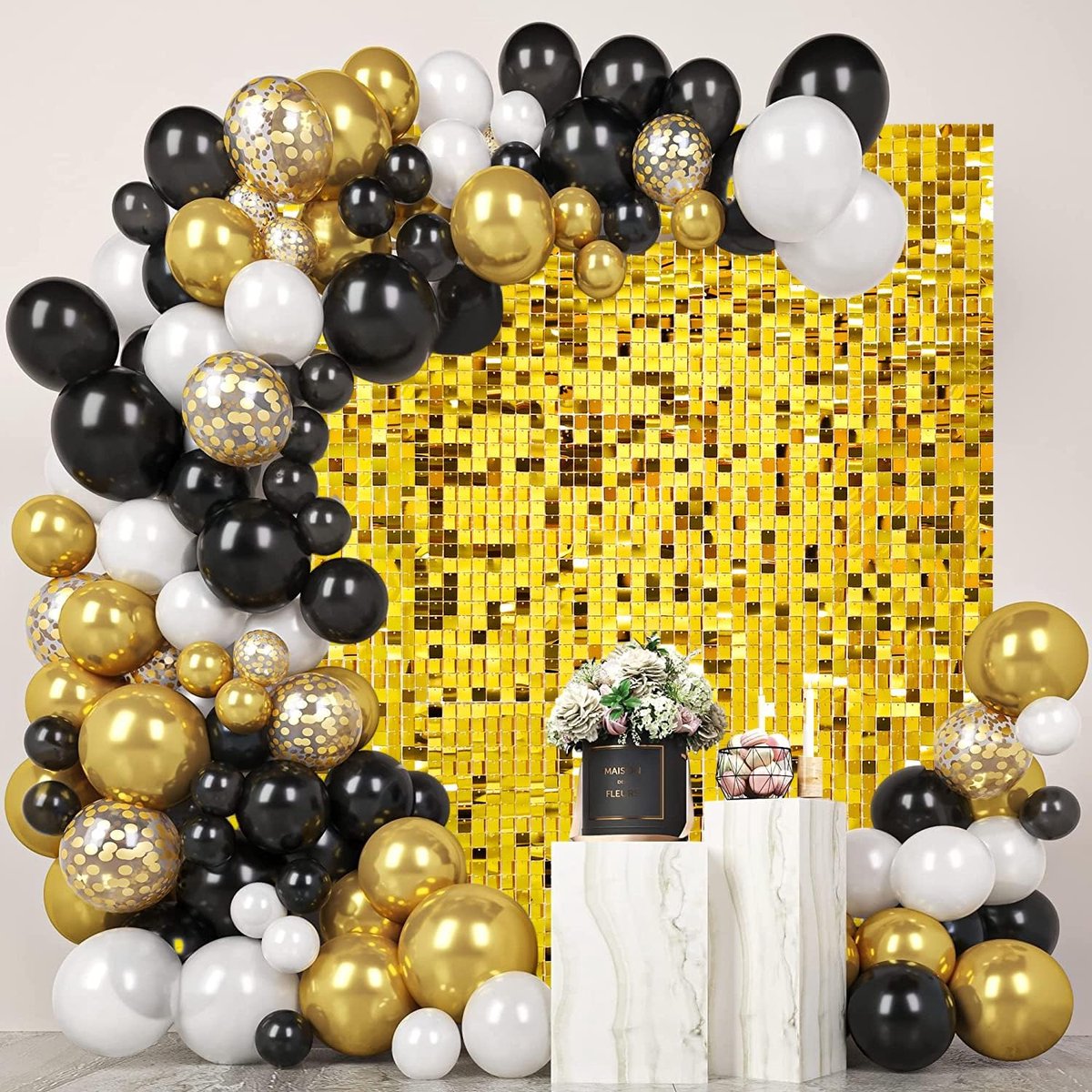 24 stuks gouden Shimmer muur achtergrond