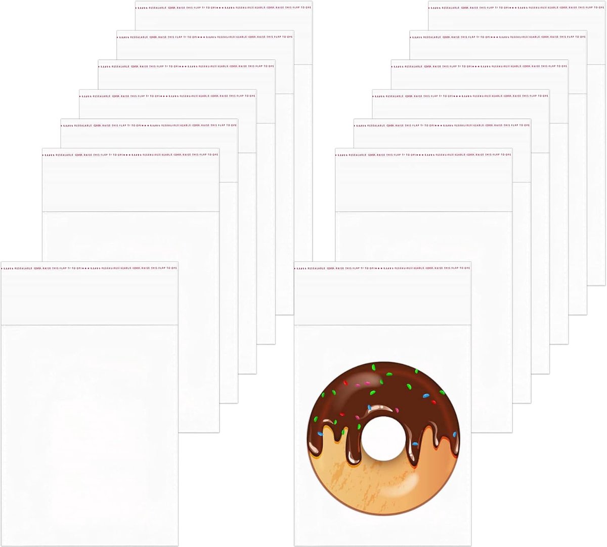 Sealing transparante verpakking zakken 10 x 13 cm 200 stuks plastic zakjes cellofaanzakjes zelfklevende OPP zakjes 50 µm transparante cellofaanzakjes voor snoep, koekjes, gebak, lolly's (16 maten beschikbaar)