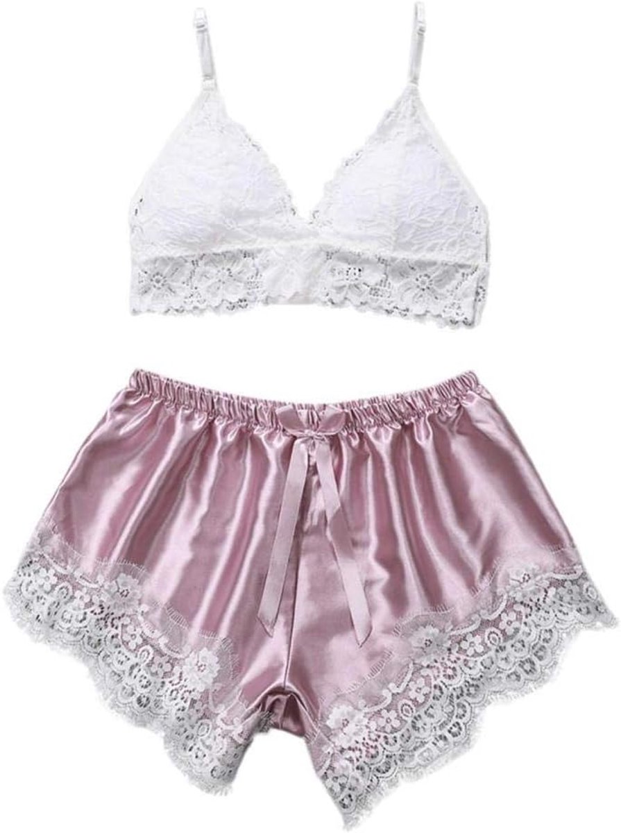 Kleding Erotische Lingerie Vrouwen Sexy Kostuum Zien Door Kant Satijnen Beha Slips Ondergoed Verleiding Porno Nachtkleding