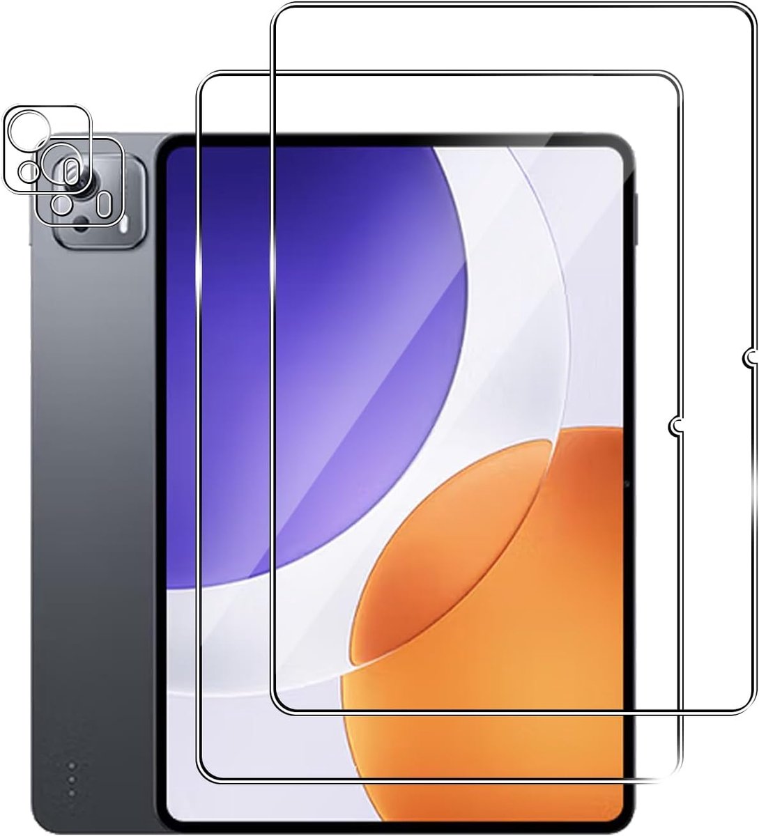Beschermfolie voor Xiaomi Pad 7S Pro voor pantserglas, 2 stuks displaybeschermfolie + 2 stuks camera-beschermglas, 9H-hardheid, HD-pantserfolie, krasbestendig, anti-luchtbelvrij