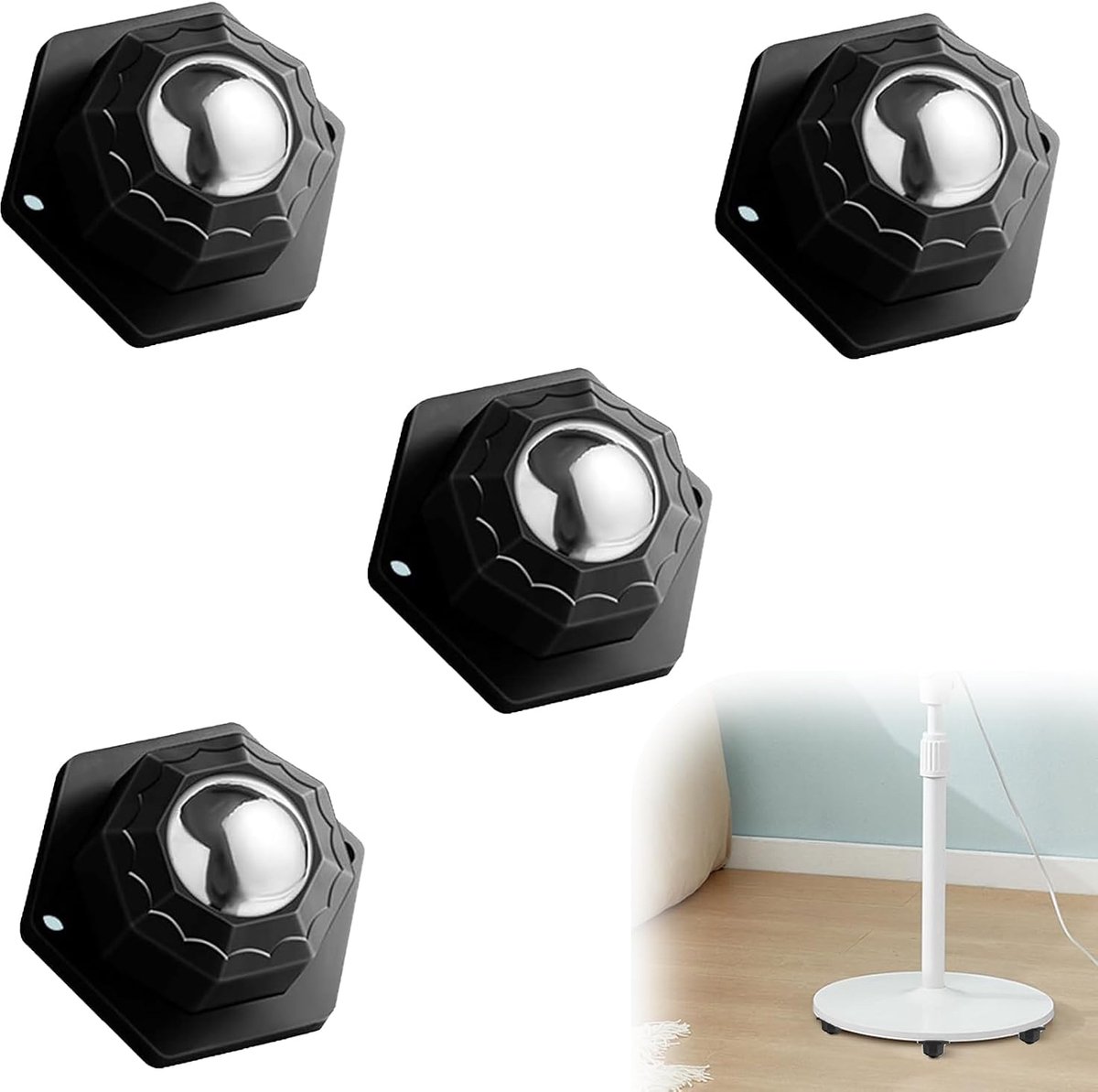 4 stuks rollen voor meubels, kogelwielen, zware belasting, kogelwielen voor meubels, meubelwielen plat, zelfklevend wiel, tapijtrollen, meubelwielen, kleine meubelwielen, voor meubels, keukengerei