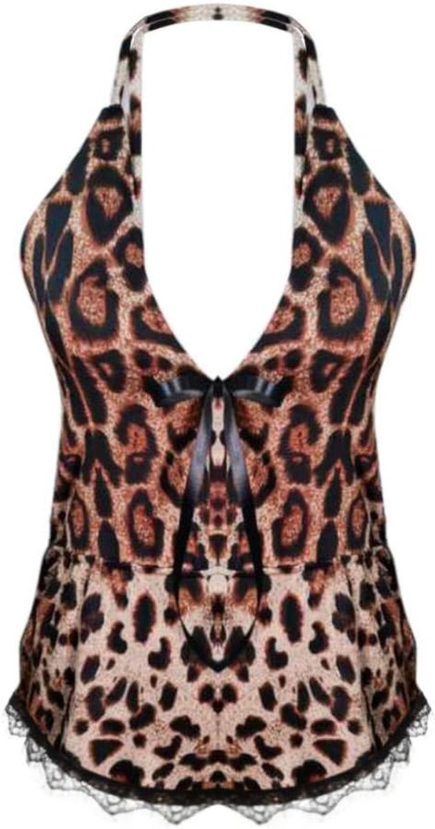 Lingerie voor Kanten Kimono Nachthemd Ondergoed Sexy Lingerie Nachtkleding Kant met String Nachtkleding JurkVrouwen Plus Size Sexy Lingerie Boog Kant Luipaard Romper Bodysuit Ondergoed Luipaard print