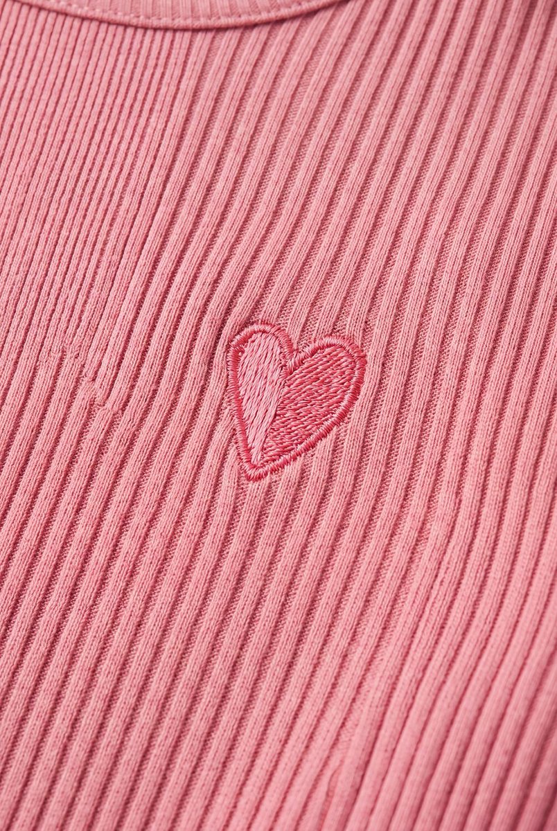 Nono Kess Rib Top Tops & T-shirts Meisjes - Shirt - Roze - Maat 134/140