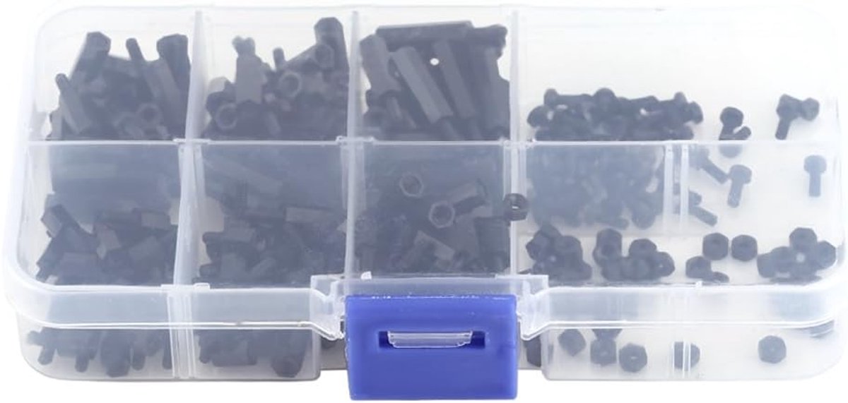 250 stks M2 M3 Mannelijke Vrouwelijke Hex Kolom Nylon Spacer Afstandhouders Moeren Assortiment Kit Printplaat Mount Met Plastic Doos (M2-C)