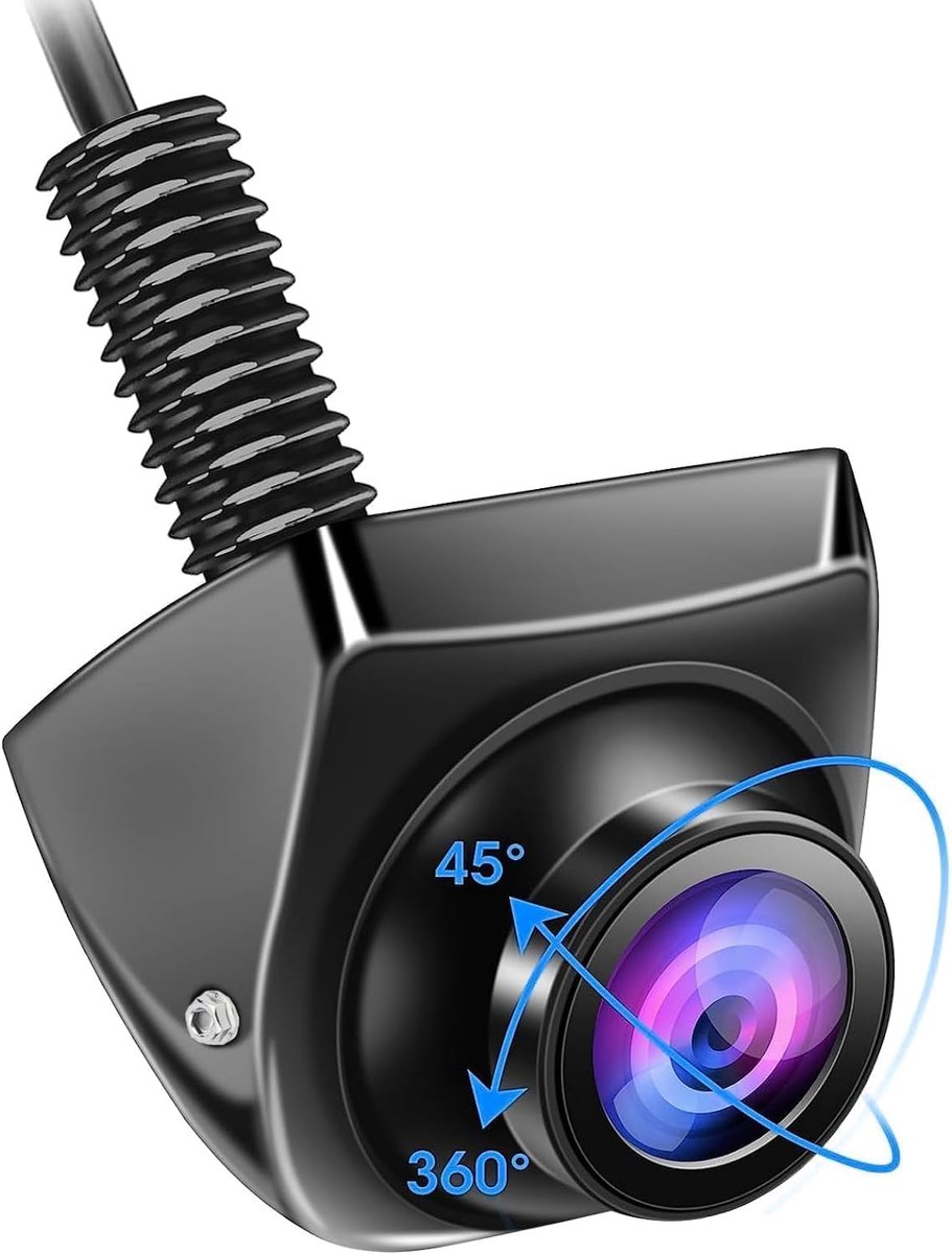 SnelShoppen - AHD Achteruitrijcamera 1080P – 360° Rotatie – Waterdicht – 170° Kijkhoek – Ideaal voor Truck, SUV, Caravan, 12V-24V