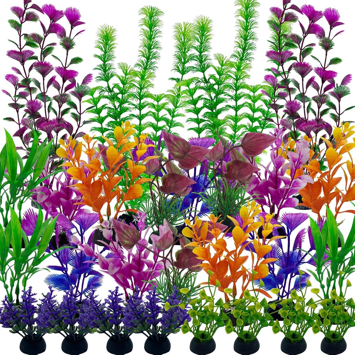 SnelShoppen - 27 Stuks Kleurvolle Plastic Aquarium Planten - PVC Kunstplanten Decoratie voor Water Tanks - Milieuvriendelijk en Niet-Toxisch voor Thui