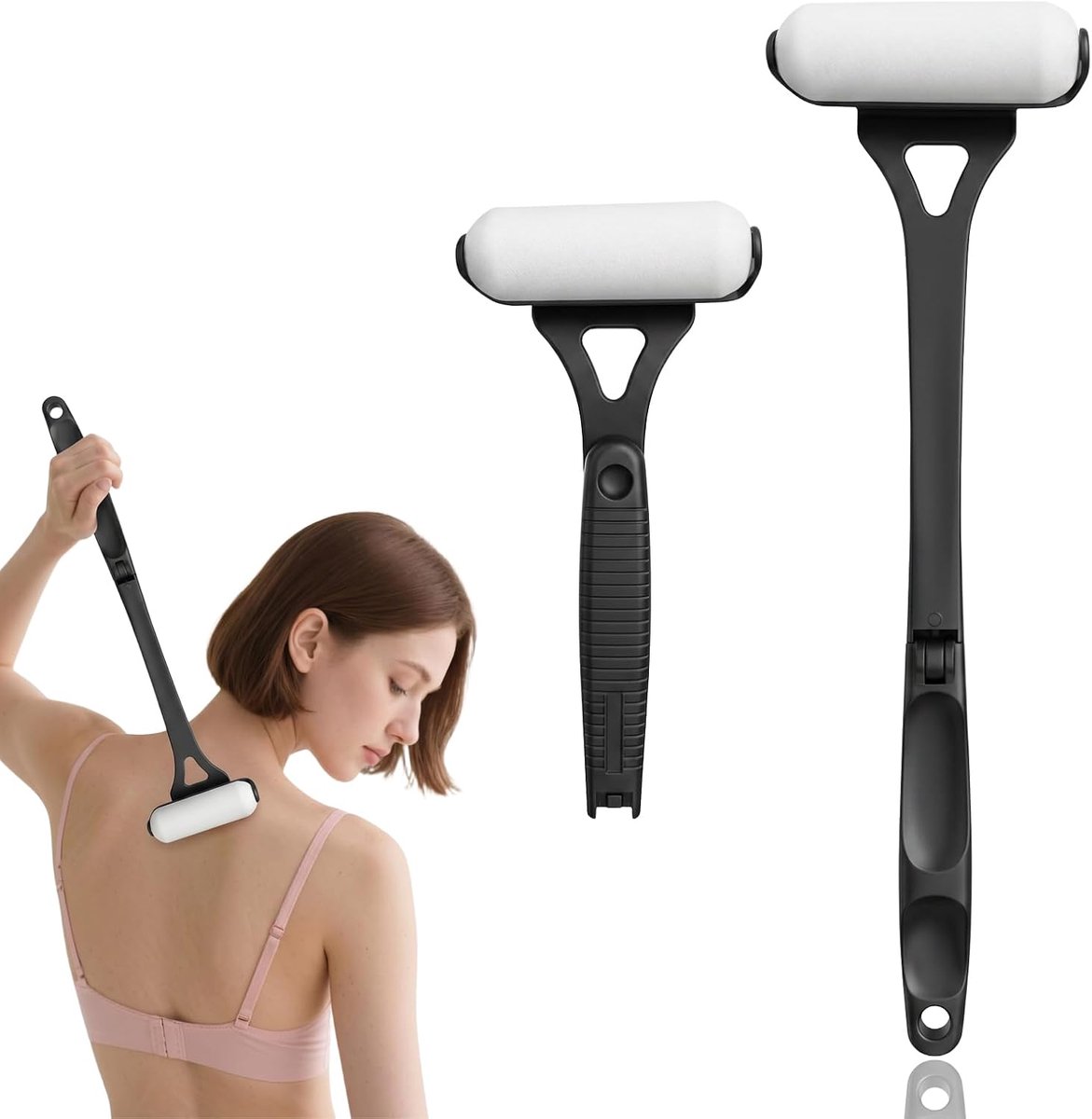 Crèmehulp voor rug, rugcrème, 46,5 cm, ruginmaakhulp, opvouwbare applicator, crèmehulp, rugcrème, zelfbruiner, rugapplicator met lange handgreep voor lotion, zonnebrandcrème