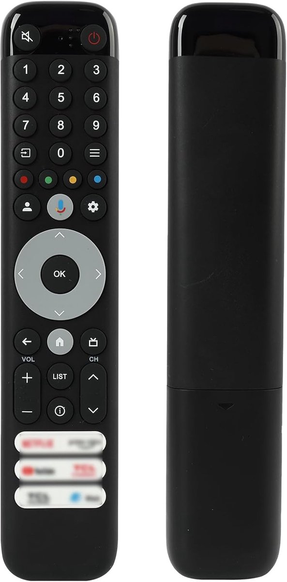 Vervangende afstandsbediening voor TCL Smart TV's, compatibel met Android Google 4K Ultra HD QLED HDR Mini LED TV, vervanging voor RC833 RC802N YUI1, geen spraakassistent, met 6 sneltoetsen