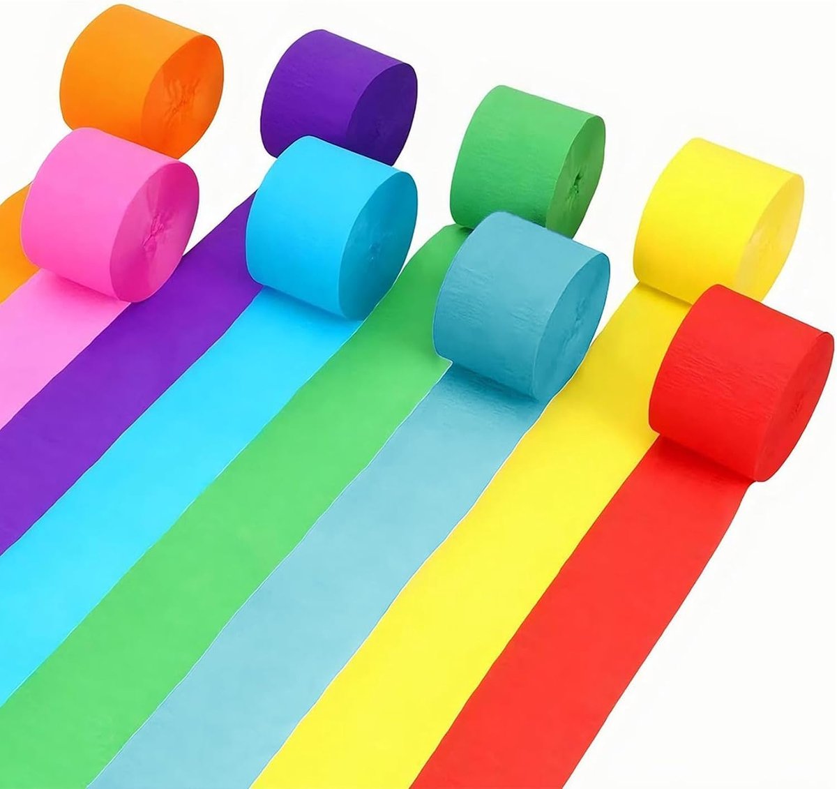 Crêpepapier 4,5 cm x 25 m in regenboogkleuren