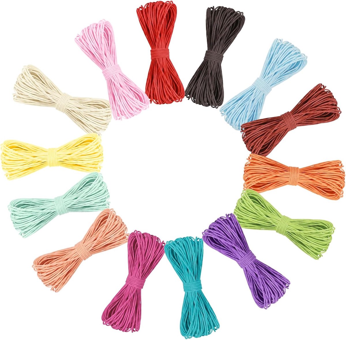 30 meter 2 mm elastisch koord voor het maken van armbanden, 14 kleuren rekbare string voor sieraden maken doe-het-zelf ambachten, elastische band voor het naaien van kettingen kralen, stof elastisch