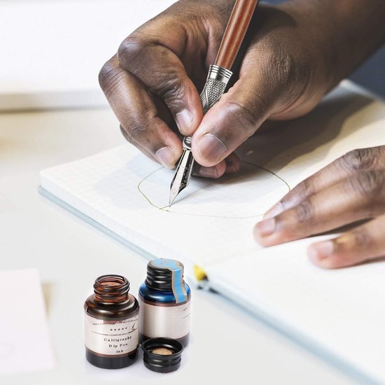 Vulpen Inkt - Set van 10 Kleuren x 20ml Inktflesjes - Koolstofvrije Inktvulling voor Dip Pen - voor Kalligrafie, Journaling, Schrijven en Tekenen GC-710 — afbeelding 3