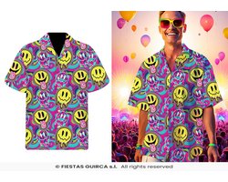 Blouse Festival Heren Smiley Happy Vibes - Maat L