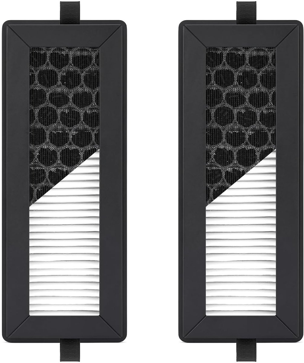 2 stuks X2D/P2S HEPA 13 actieve koolstoffilter, reservefilter met tweelaagse kamer, verbeterde filtratie actieve koolfilter voor Bambu Lab X2D P2S 3D-printer, vermindert geuren en fijnstof