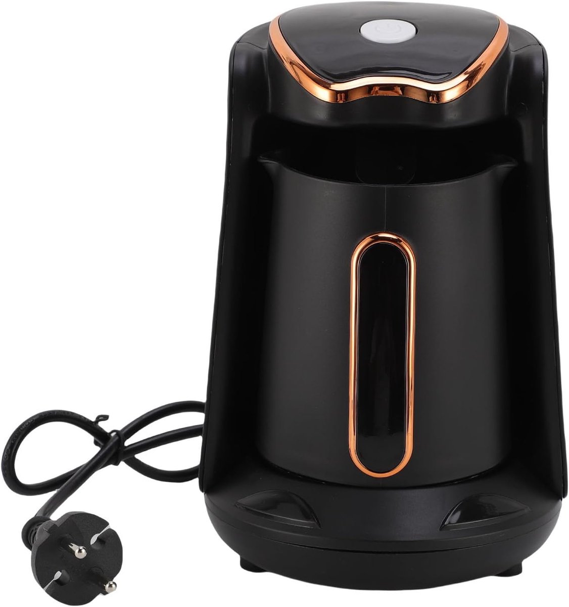 600W Koffiezetapparaat 600 Watt Elektrische Turkse Machine 4 Kopjes Zetcapaciteit met Overlooppreventie Hoorbaar Alarm (EU-stekker 220V)