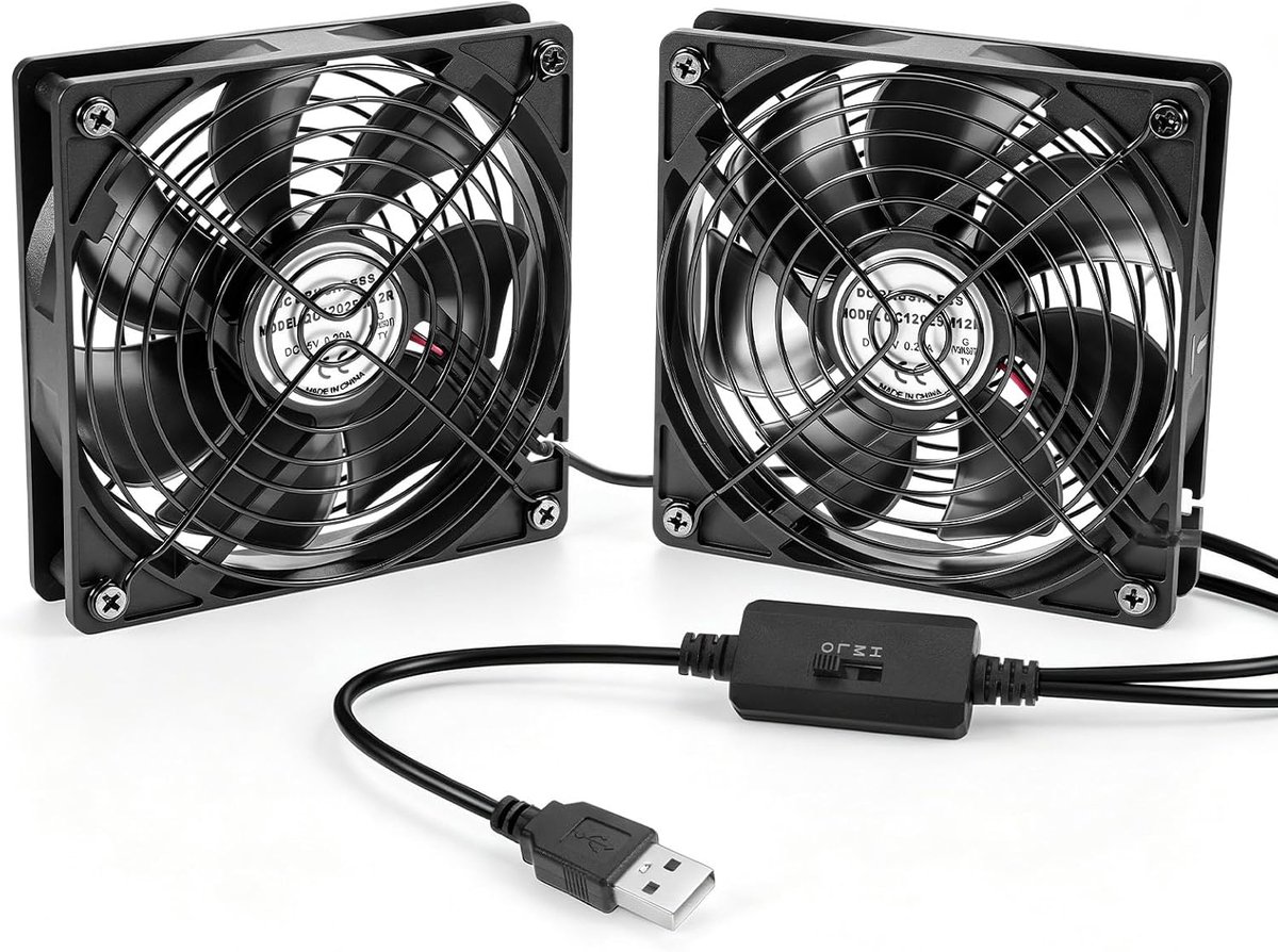 USB-ventilator, 120 mm, 5 V, met 3 snelheden