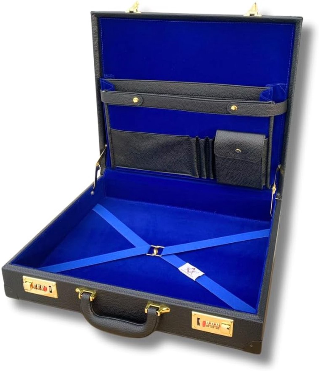 Hard Schort/Regalia Case (MM/WM) | Masonic Regalia Aktetas - Vrijmetselaar Aktetas voor verschillende vrijmetselaars graden | Zwart - One Size | Premium vrijmetselaars cadeau