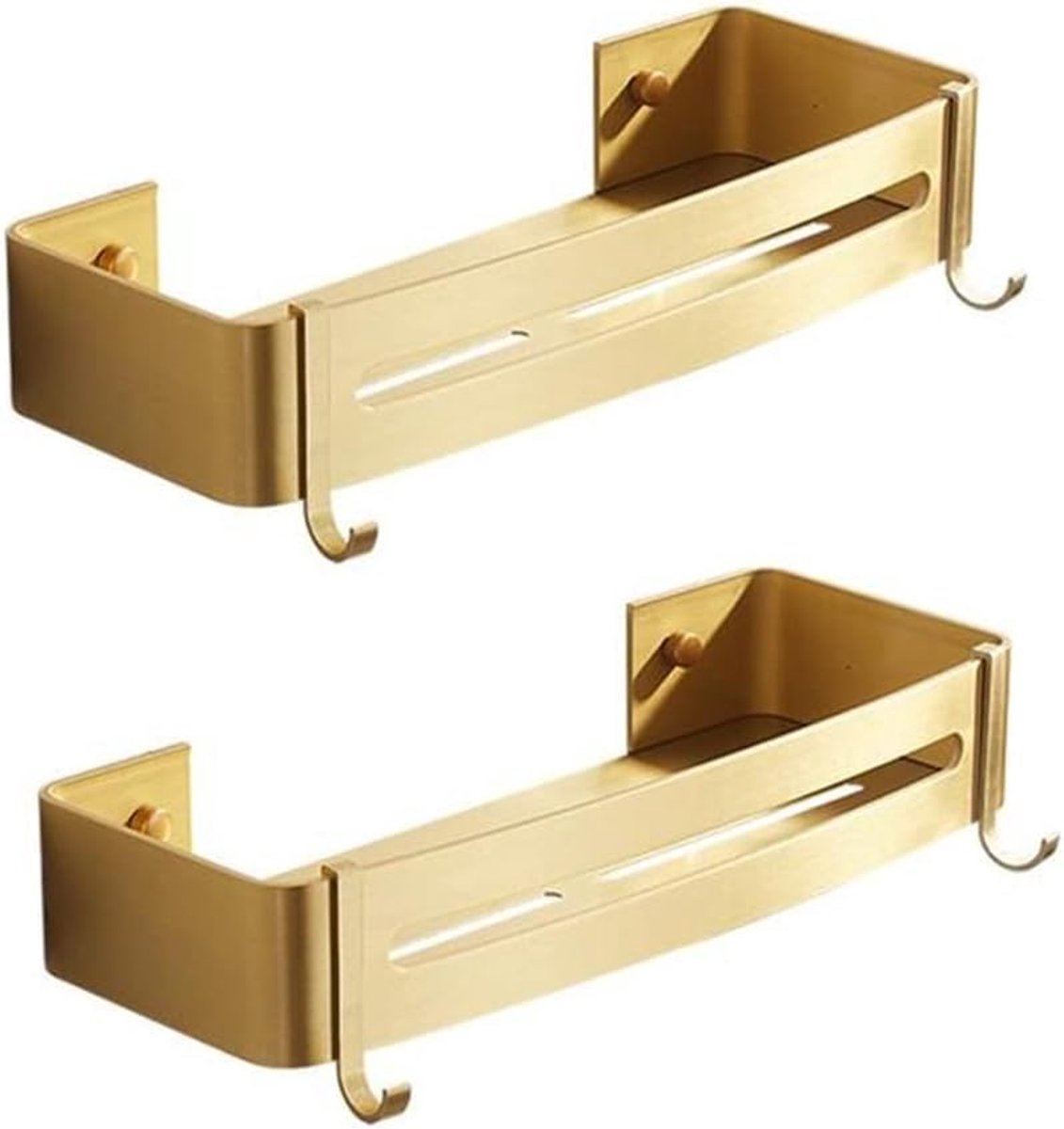 Douche Caddy, Wandmontage Nordic Badkamer Planken Geborsteld Goud Aluminium Douche Plank Afvoerrek Keuken Planken Opbergrek, Tweedelig