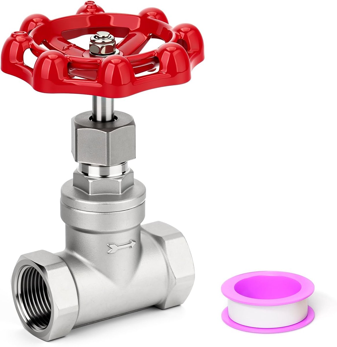 1/2" BSP 304 roestvrijstalen vrouwelijke x vrouwelijke heavy-duty klep, roterende sluis met wielhandgreep voor water, olie en gas 200WOG