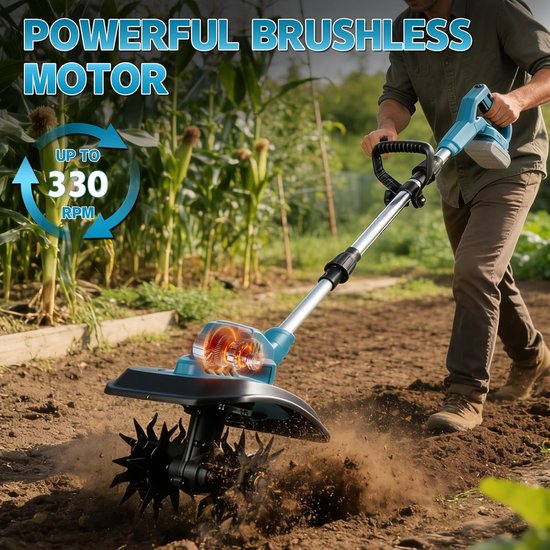 Electric Ground Cutter Battery Compatible with Makita 18V 550W Brushless Folding Working Width 30 cm Depth 22 cm - ShopVlot — afbeelding 5