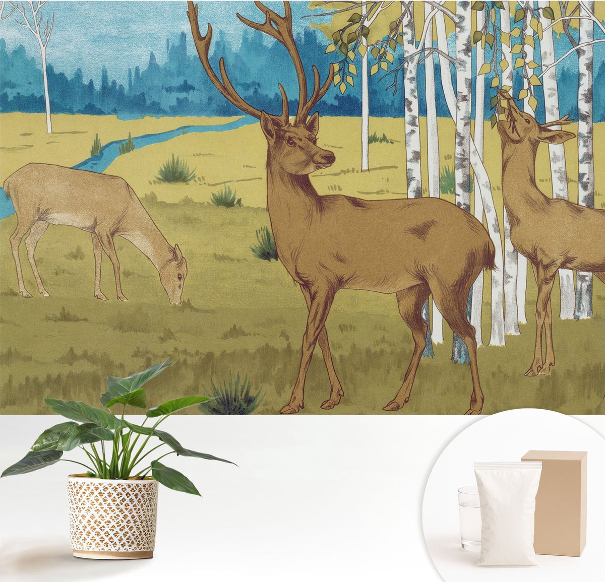 Wallfluent Fotobehang - Groente Vliesbehang - 152x104 cm - Bosharmonie Fotobehang Vlies - Hal behang Landschappen - Muurschildering - Hal behang