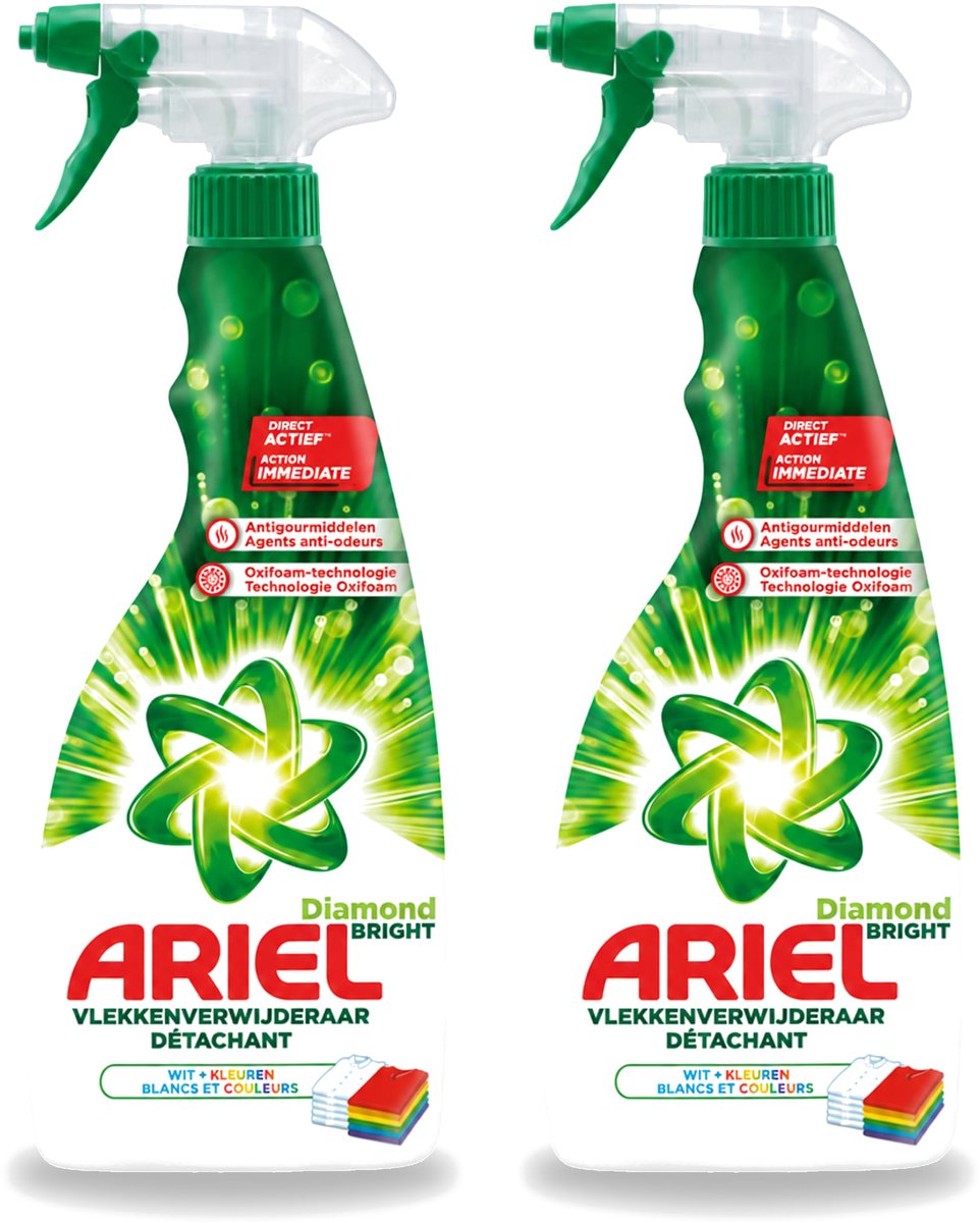 2 x Ariel Diamond Bright - Vloeibare Vlekverwijderaar - Witte en Gekleurde Was - 30 Wasbeurten - Voordeelverpakking - 2 stuks