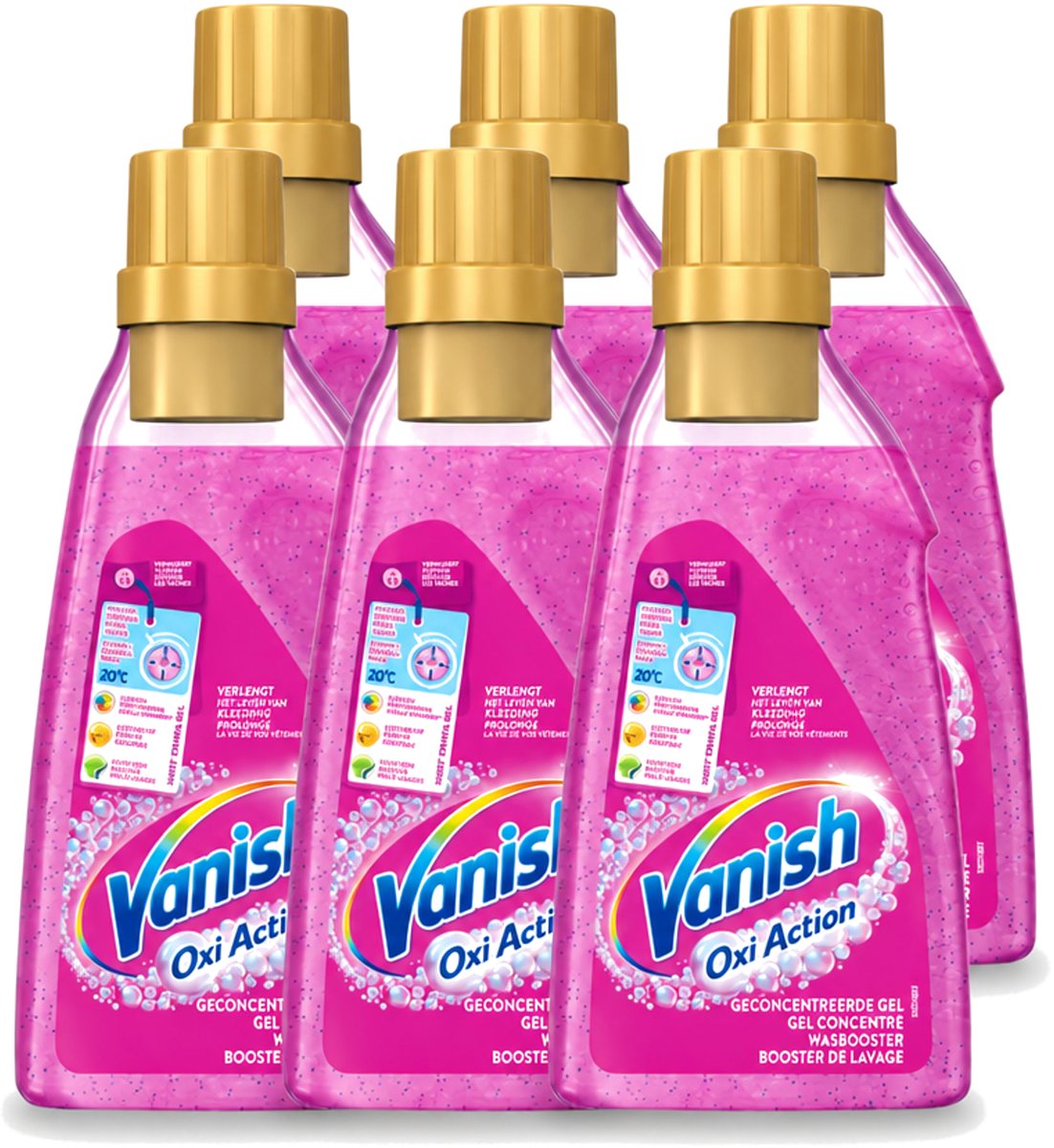 6 x Vanish Oxi Action - Vlekkenverwijderaar Gel - Zonder Bleek - Gekleurde Was - 15 Wasbeurten - Voordeelverpakking - 6 stuks