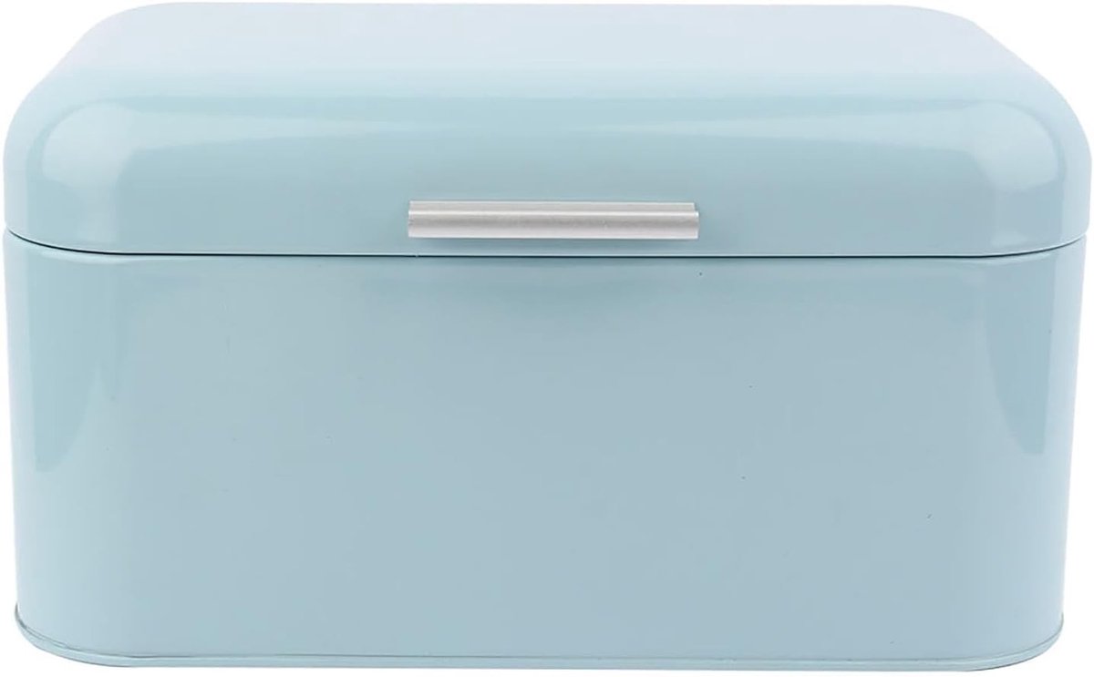 Stijlvolle Retro Broodtrommel van Metaal met Grote Capaciteit voor Keukenopslag in Blauw