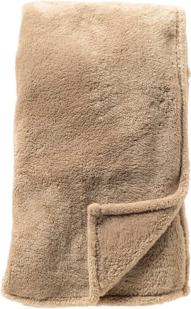 Textino plaid COZY - 140x180 cm - gerecycled zacht fleece - beige