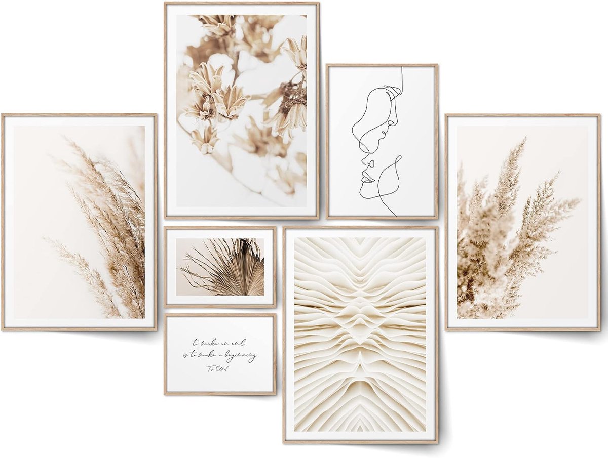 Boho Dream Poster - Printed on Both Sides - Bedroom Pampas Grass - Bohemian Style - Wall Decoration Living Room - M - ShopVlot
