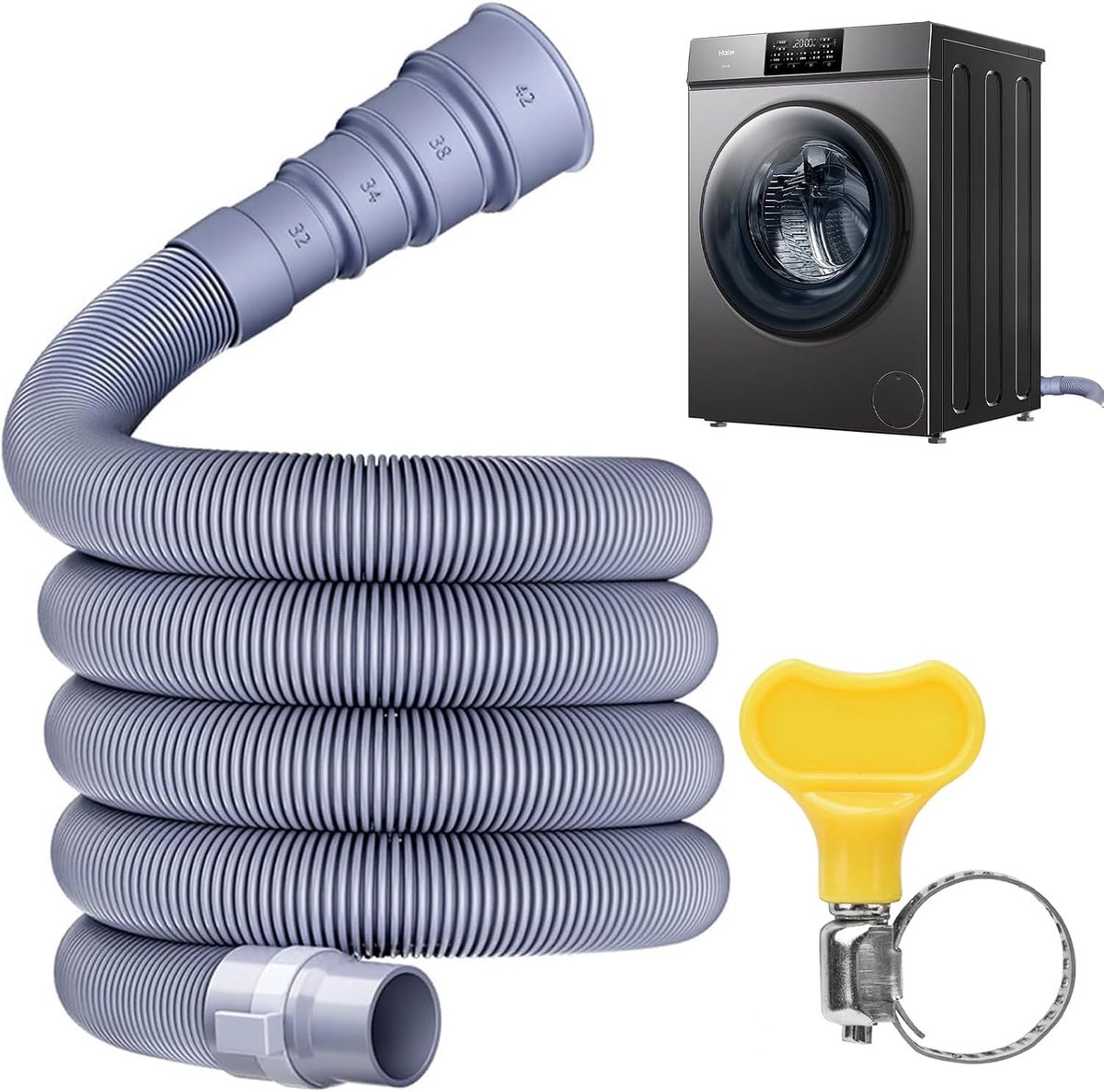 Inklapbare afvoerslang 3m - verstelbare adapter - lekvrij - ideaal voor caravan en camper - ShopVlot