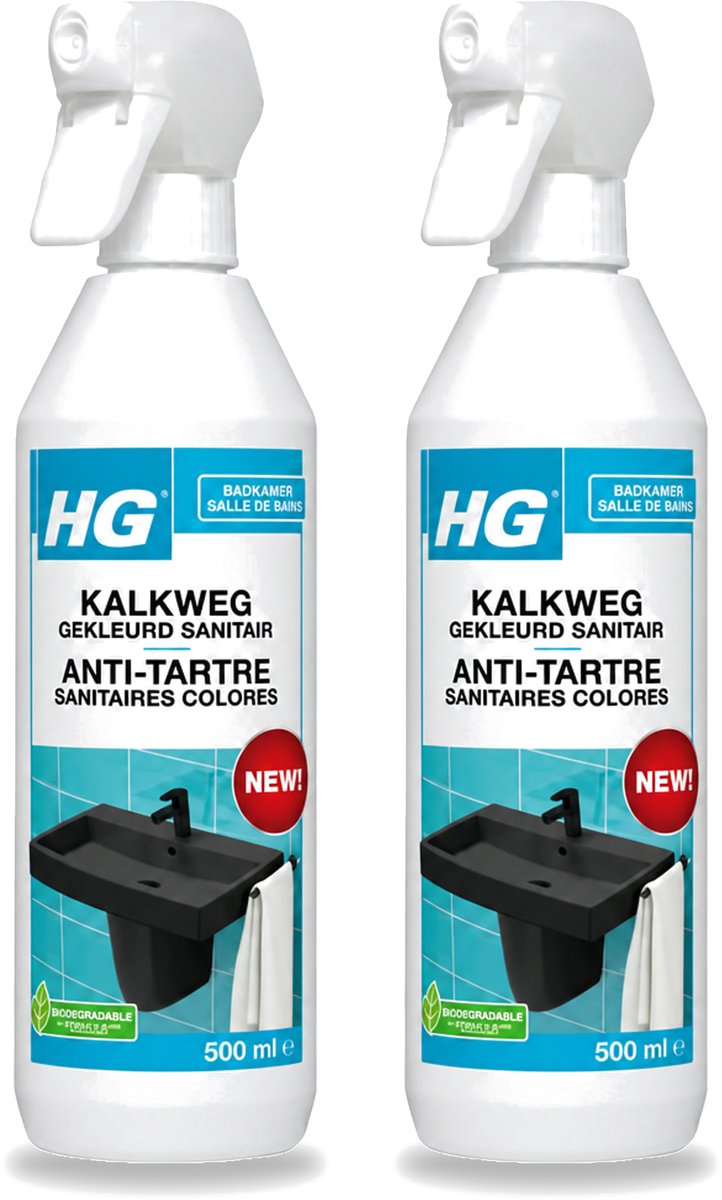 2 x HG - Badkamer - Kalkweg Gekleurd Sanitair - Schuimend - 500 ml - Voordeelverpakking - 2 stuks