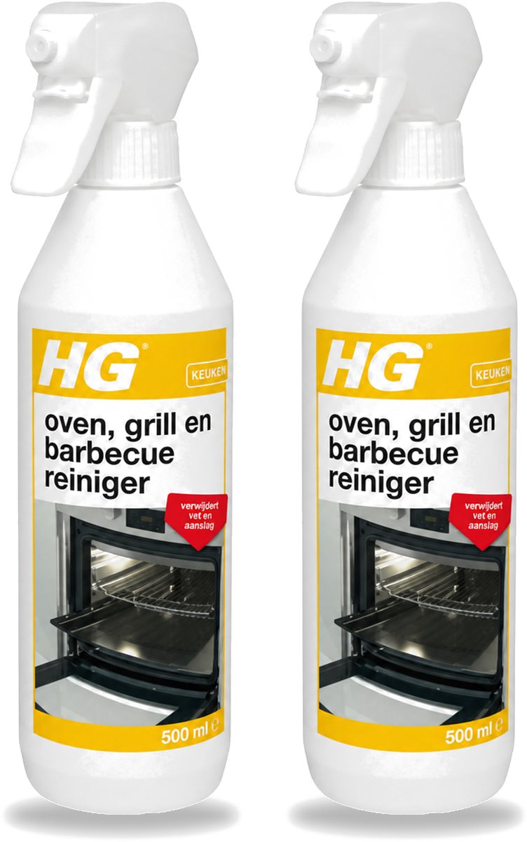 2 x HG - Oven, Grill & Barbecuereiniger - Actief Krachtschuim - 500 ml - Bulkverpakking - 2 stuks