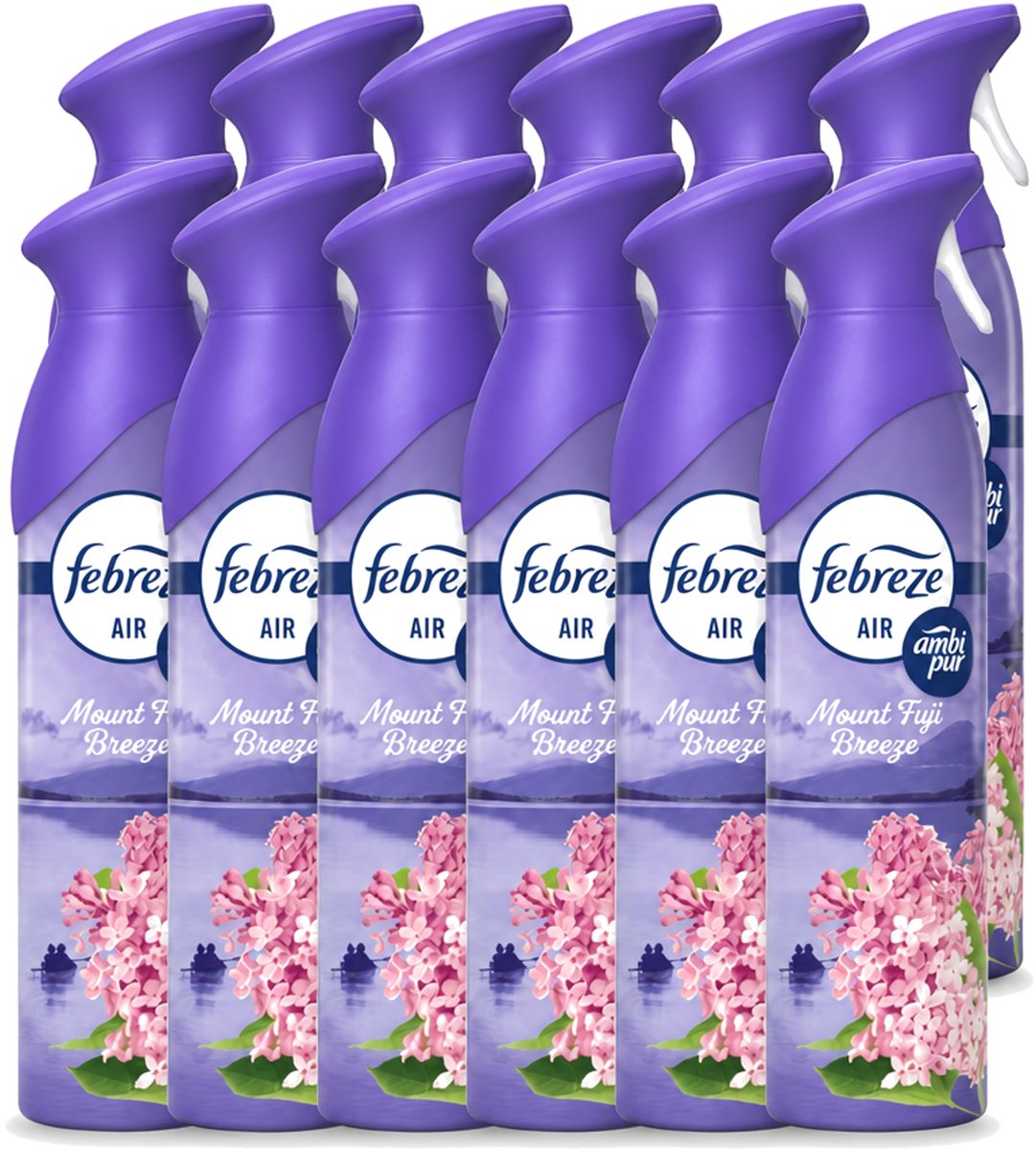 12 x Febreze – Luchtspray – Mount Fuji Breeze – 185 ml - Voordeelverpakking - 12 stuks