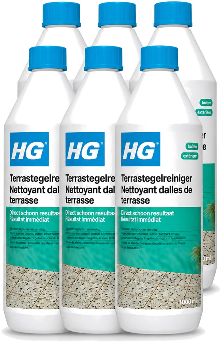 6 x HG - Terrastegelreiniger - 1 L - Voordeelverpakking - 6 stuks