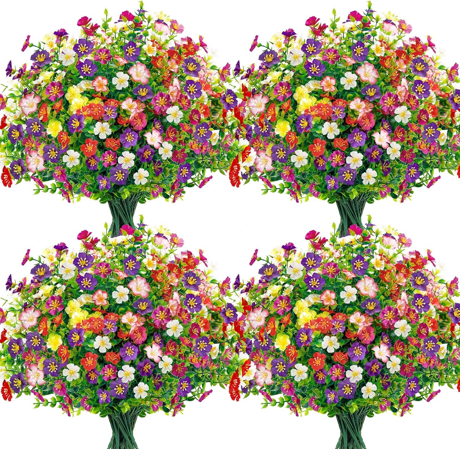 Der Rose 12 Bundles Artificial Plants Outdoor Fake Flowers for Decoration Hanging Planters Indoor Outdoor Garden Home - ShopVlot