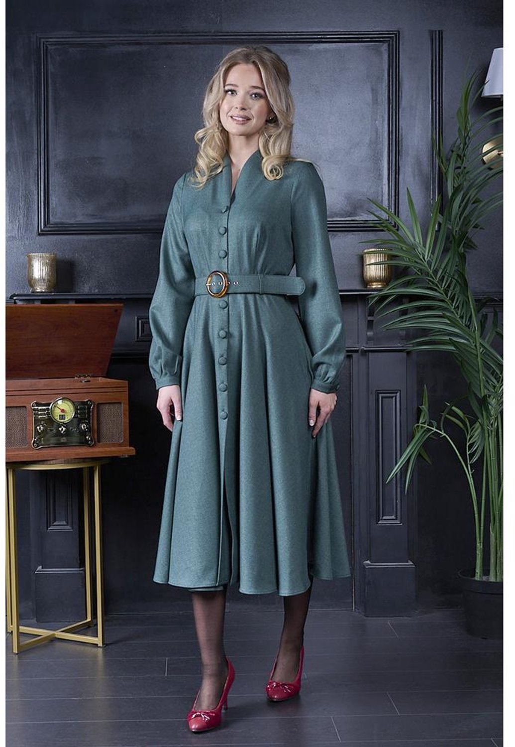 Banned - Tiziana Lange jurk - S - Groen