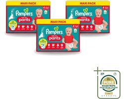 3 x Pampers - Baby-Dry Pants - Luierbroekjes - Maat 4 (9-15 kg) - Extra Droog - 90 Luiers - Wasstrips - Baby Luier - Droge Luier - Luier 9-15 Kg - Luier Voor Baby - Luier Tegen Lekken