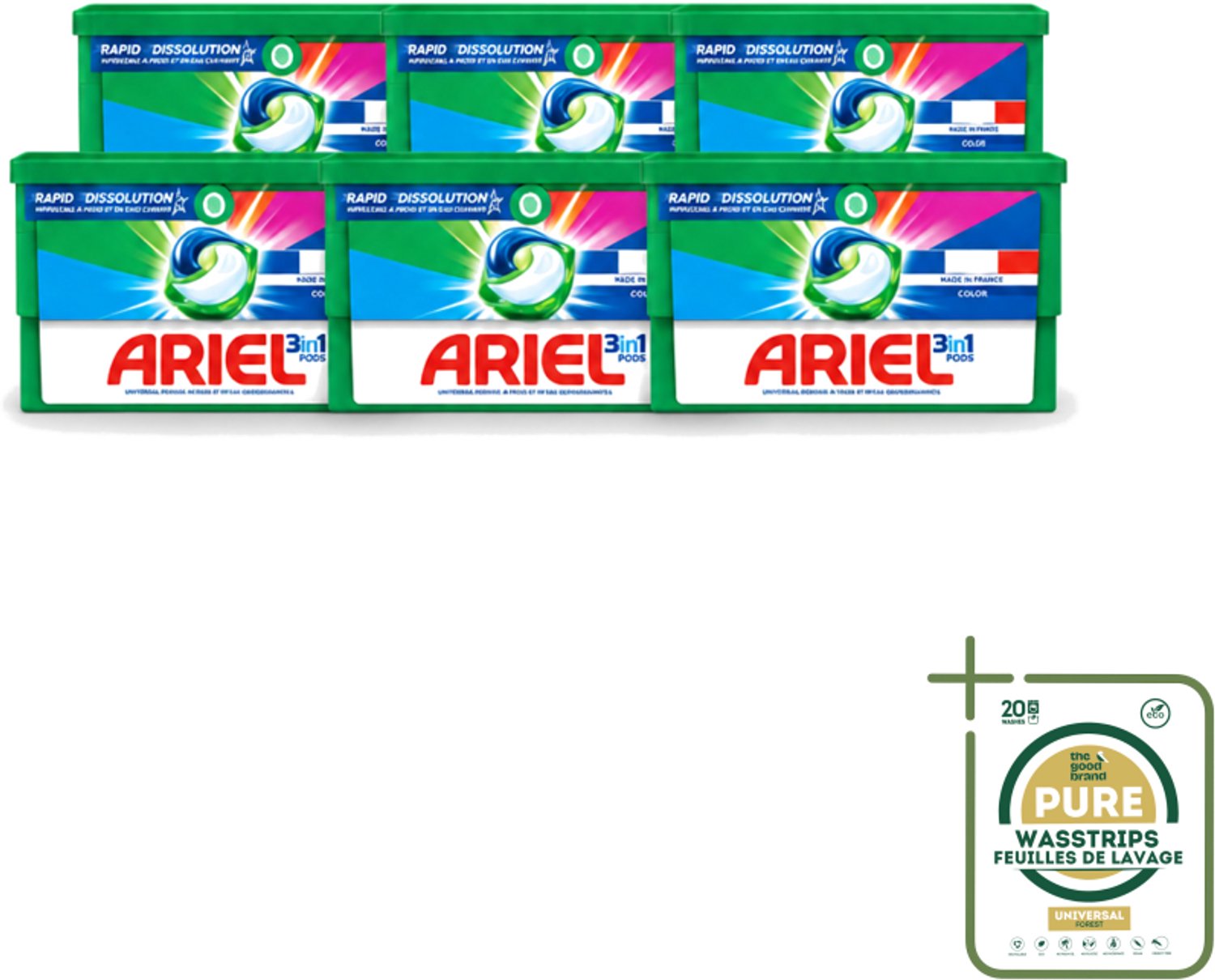 6 x Ariel Color - Wasmiddelcapsules - 3in1 Pods - Gekleurde Was - 19 Wasbeurten - Wasstrips - Wasmiddelcapsules - Gekleurde Was - 3 In 1 - Wasbeurten - Vlekverwijdering
