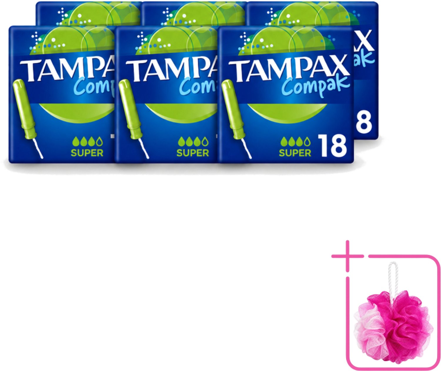 6 x Tampax Compak – Tampons – Super - Bulkverpakking - Tampon - Menstruatie