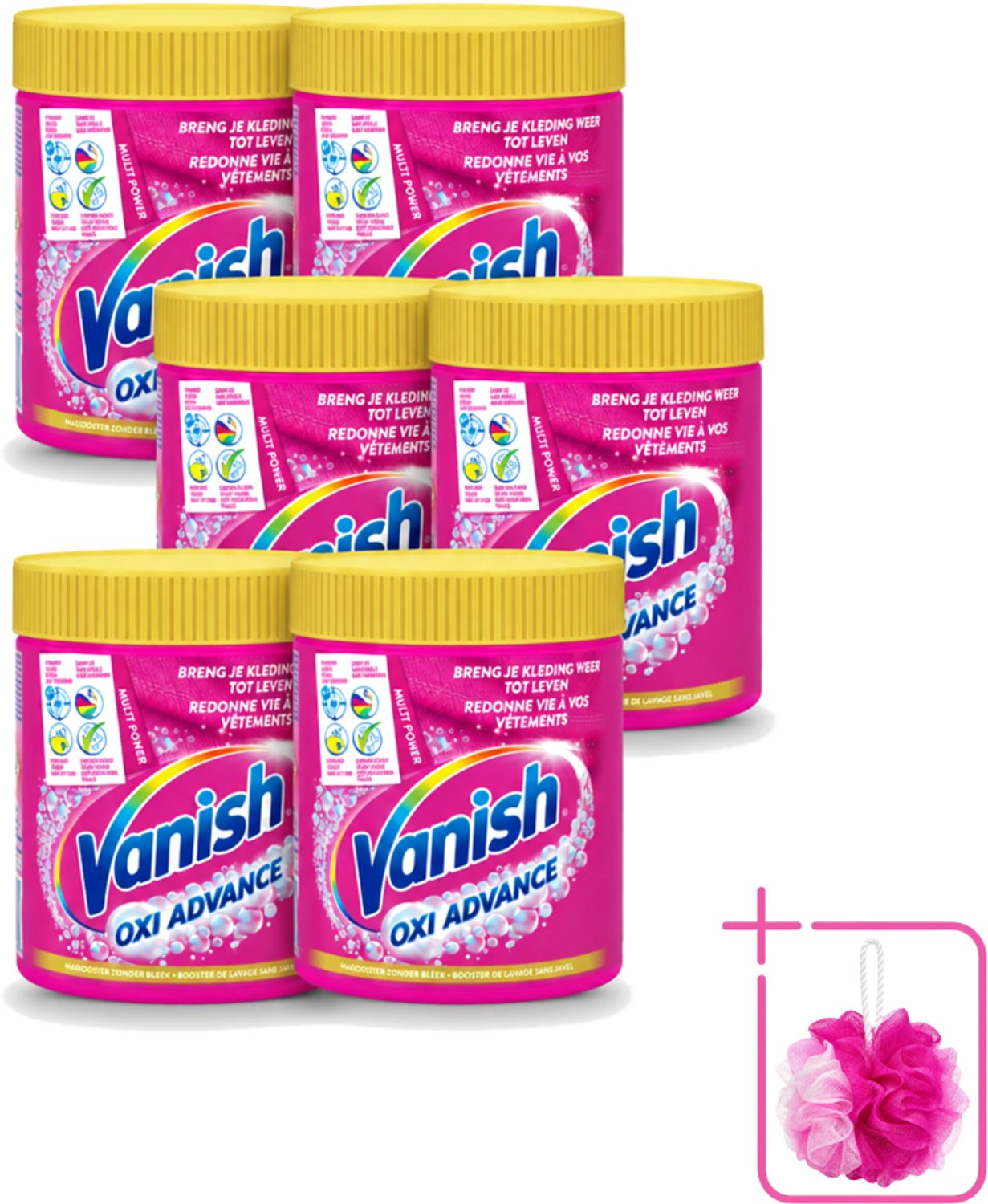 6 x Vanish Oxi Advance - Vlekkenverwijderaar Poeder - Zonder Bleek - Gekleurde Was - 470 Gram - Bulkverpakking - Vlekkenverwijderaar - Douchemop - Gekleurde was