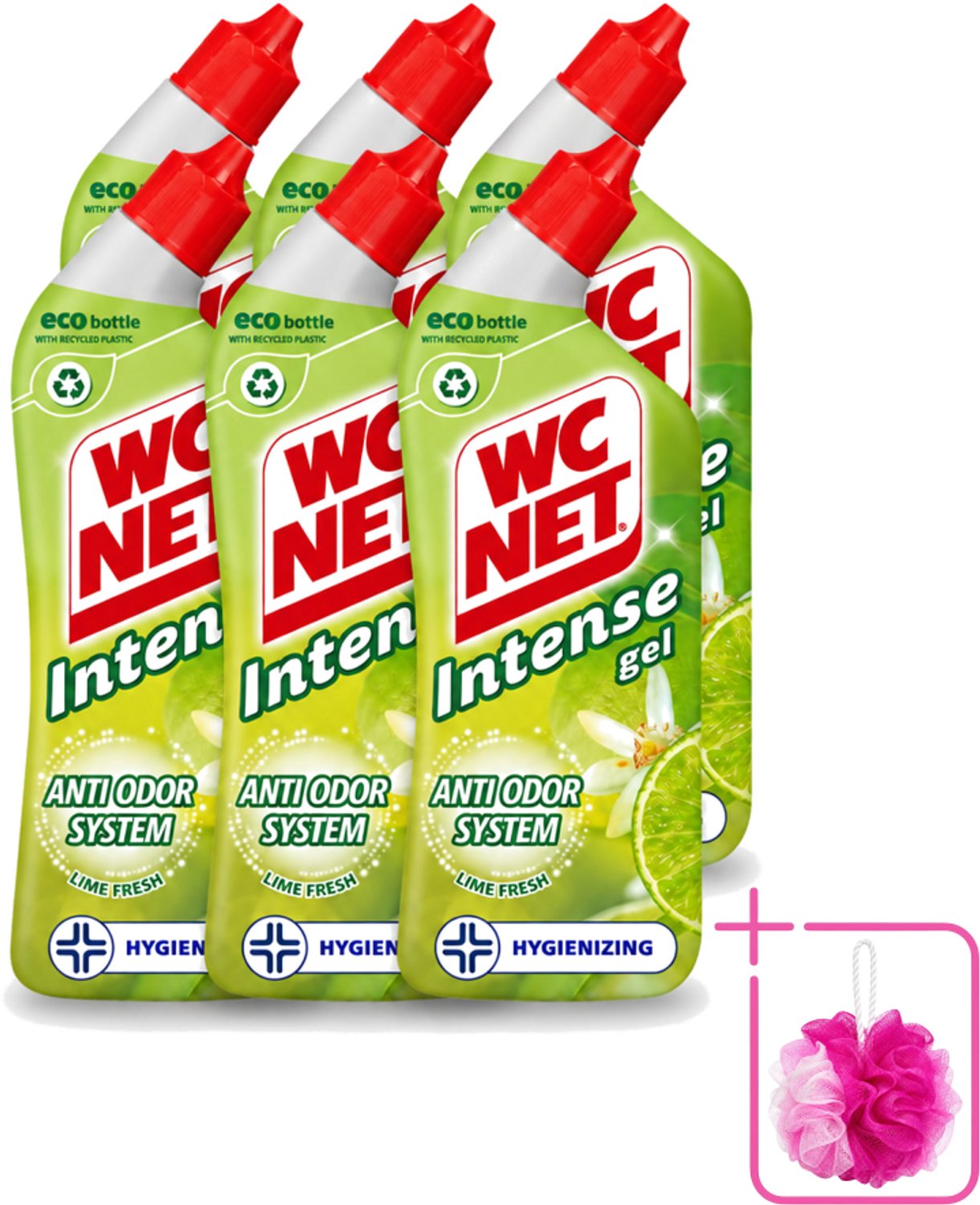 6 x WC Net - Toiletreiniger - Gel - Met Limoen- 750 ml - Bulkverpakking - WC net - Douchemop - Toilet reiniger